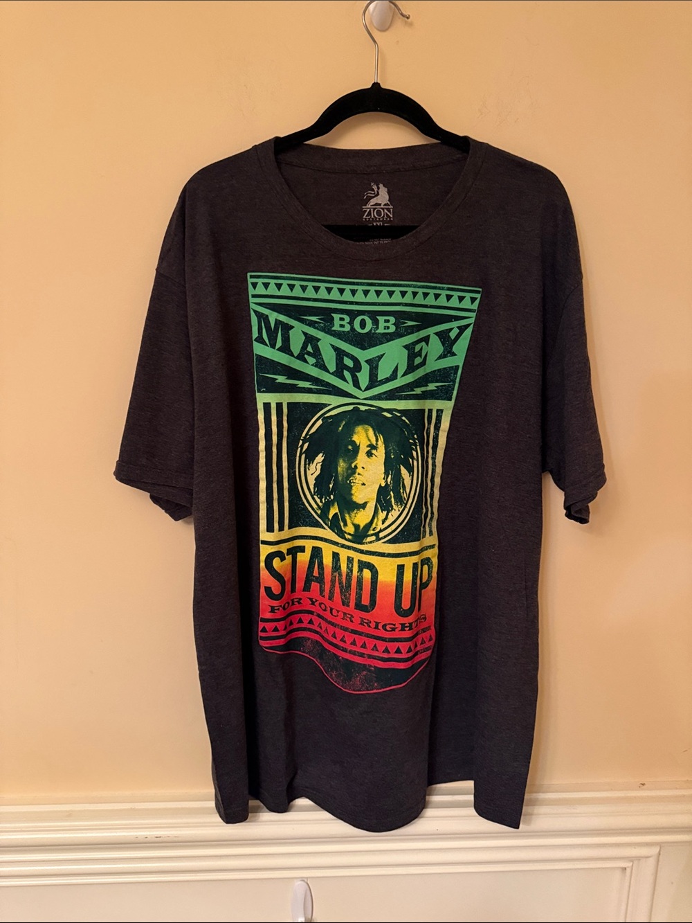 Zion Rootswear Bob Marley Heather Gray Graphic T-Shirt Size XXL